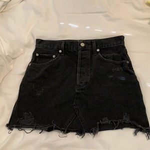 Black denim agolde skirt